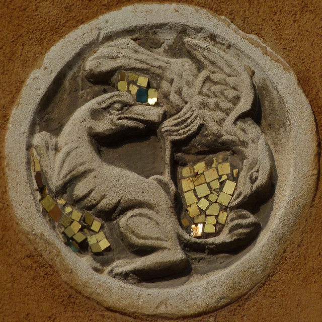 Chimera with gold mosaic