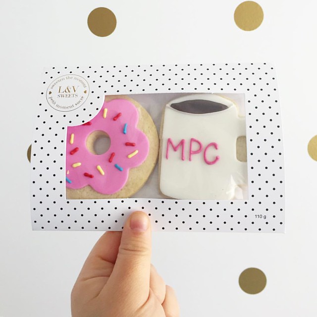 Corporate set of our signature doughnut & coffee set. Yum!! #lvsweets #mpc