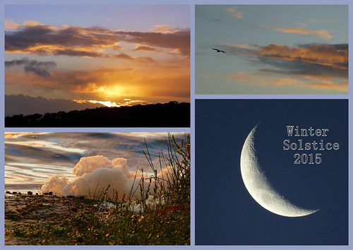 winter sunset sky moon collage solstice
