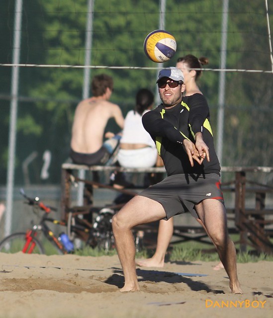 Beach volleyball in Montreal.