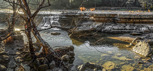 dawn rain dew falls creek stream panorama sunrise bullcreek austin texas olympus