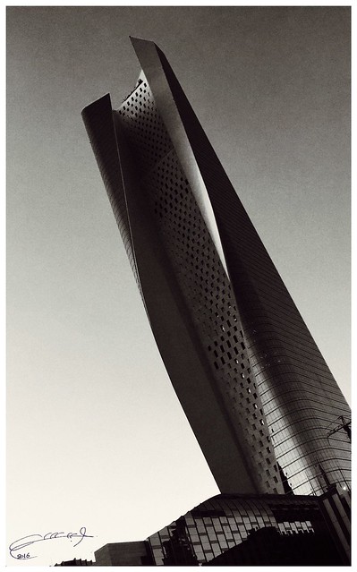 Kuwait city AlHamra tower  Black and white