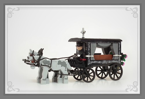 Horse-drawn hearse, Silesia, Poland, XIX-XXc.