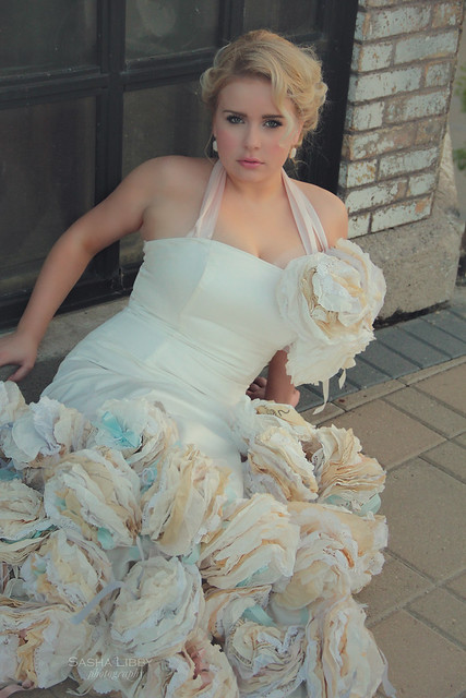 wedding gown refashion with coffee filters