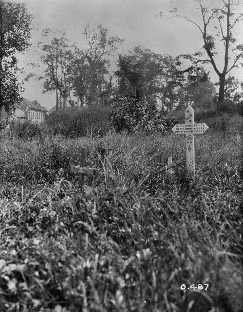 Graves of three soldiers of Princess Patricia’s Canadian Light Infantry, August 1916 / Les tombes de trois soldats du Princess Patricia’s Canadian Light Infantry, août 1916