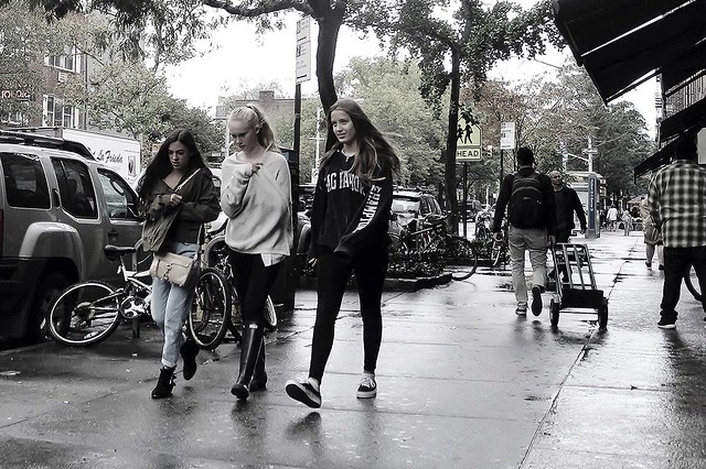 girls on a rainy day