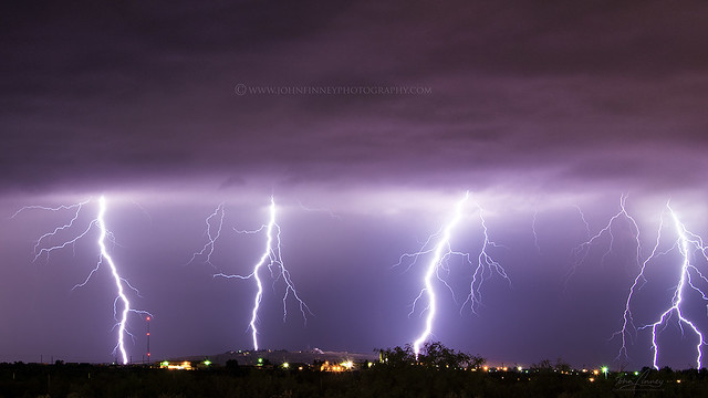 Lightning bolts over New Mexico