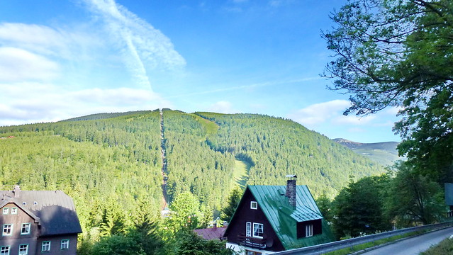 Riesengebirge-Blick auf den Medvedin-Tschechien-Spindlermühle