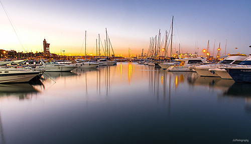 Calma by Juan J Martinez., azul puerto atardecer mar rojo nikon algeciras bote yate d7100