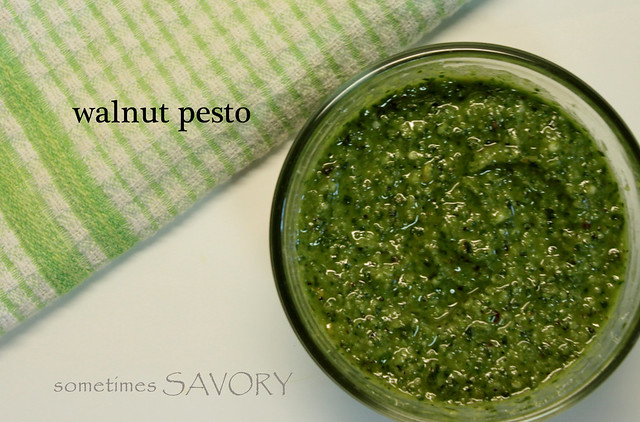 sometimes SAVORY blog celebrates 2nd Blogiversary with a Walnut Pesto Recipe