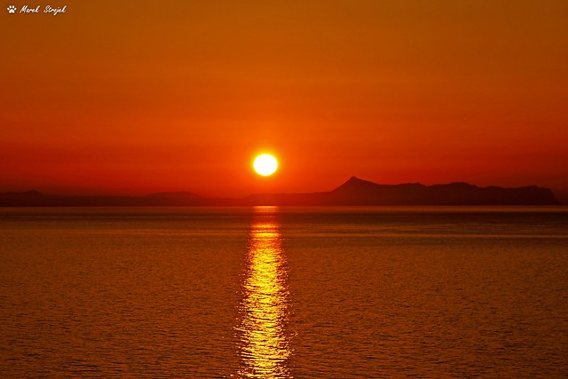 Sunset over the peninsula Akrotiri