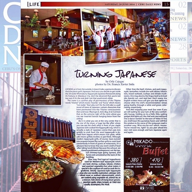 Let's Turn Japanese! Grab your @CebuDailyNews today and get to know where is this newest Japanese Resto in Town...