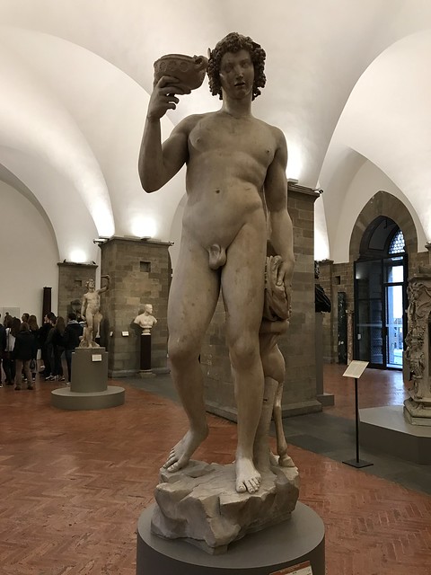 Bacchus by Michelangelo (1496-97), Museo del Bargello, Florence, Italy.