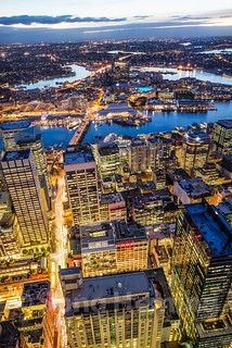 Aerial view of Sydney  at night