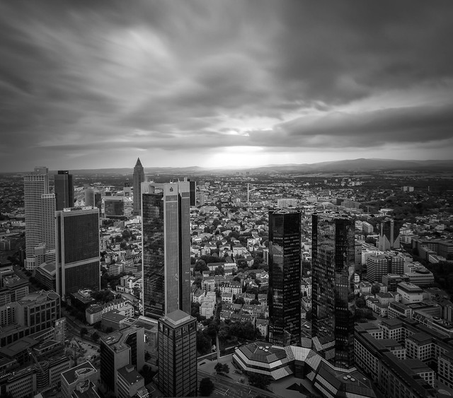 Dramatic view over Frankfurt
