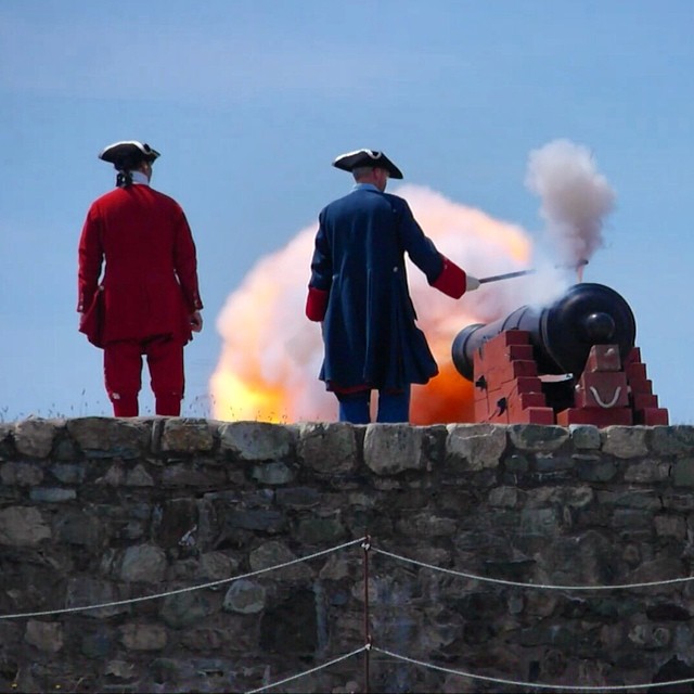 Firing the #cannon at noon in Fortress Louisbourg in Cape Breton, #novascotia, #canada. #explorecanada #travel #history