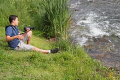 Mark photographing the Waskesiu River