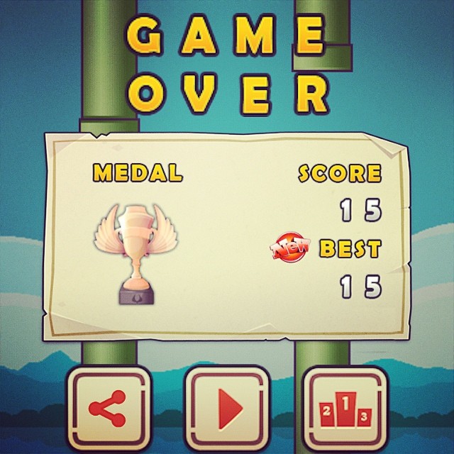 My highest flappy bird score #flappy bird #score #game #ios