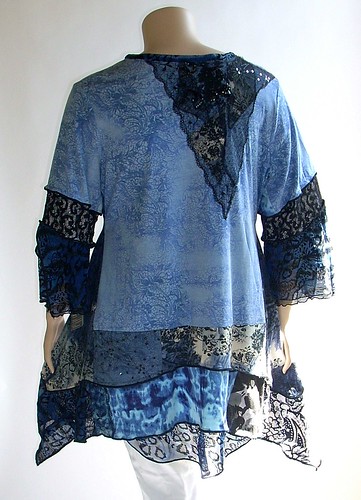Size 2X Embellished Tunic Top, Blue and Black Cotton Knit,… | Flickr