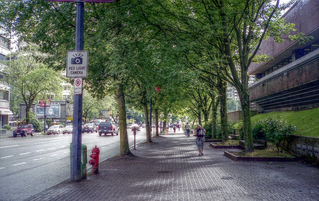 Burrard St. Vancouver: HDR (from negative scan) - Konica C35AF2 Compact with Fuji ISO 400 Film