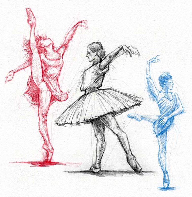 Premium Vector | Sketches of ballet dancers