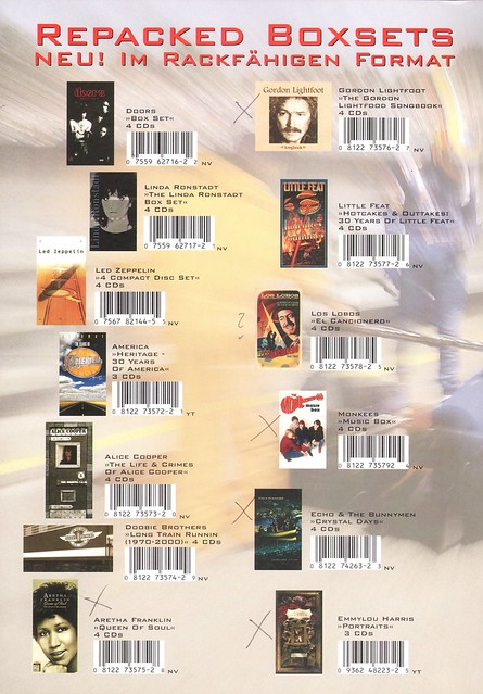 Warner Brothers - CD Boxes Sheet - 1999 - Germany - P2