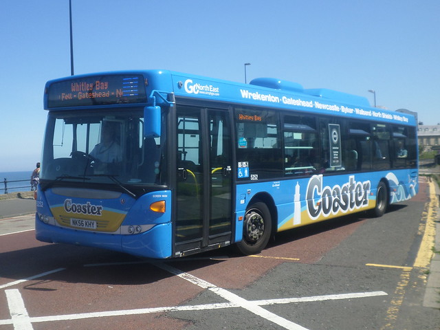 5252 NK56 KHY Go North East Coaster Scania Omnicity on the 1 to Whitley Bay