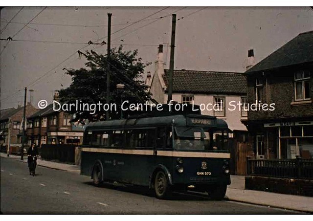 Darlington Corporation Transport single deck trolley bus, Neasham Road
