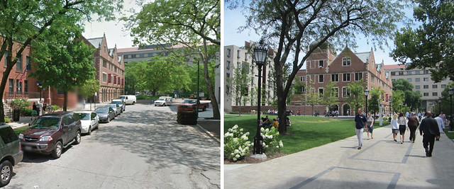 58th Street in Hyde Park, before and after