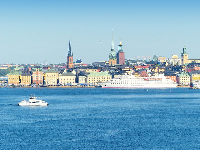 Suède, Stockholm est la capitale et la plus grande ville de la Suède, ici vu du port