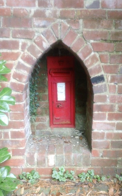 Old Rectory post box in wall Near Stalisfield Green, Kent