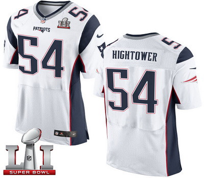 Nike Patriots #54 Dont'a Hightower White Super Bowl LI 51 Men's Stitched NFL New Elite Jersey