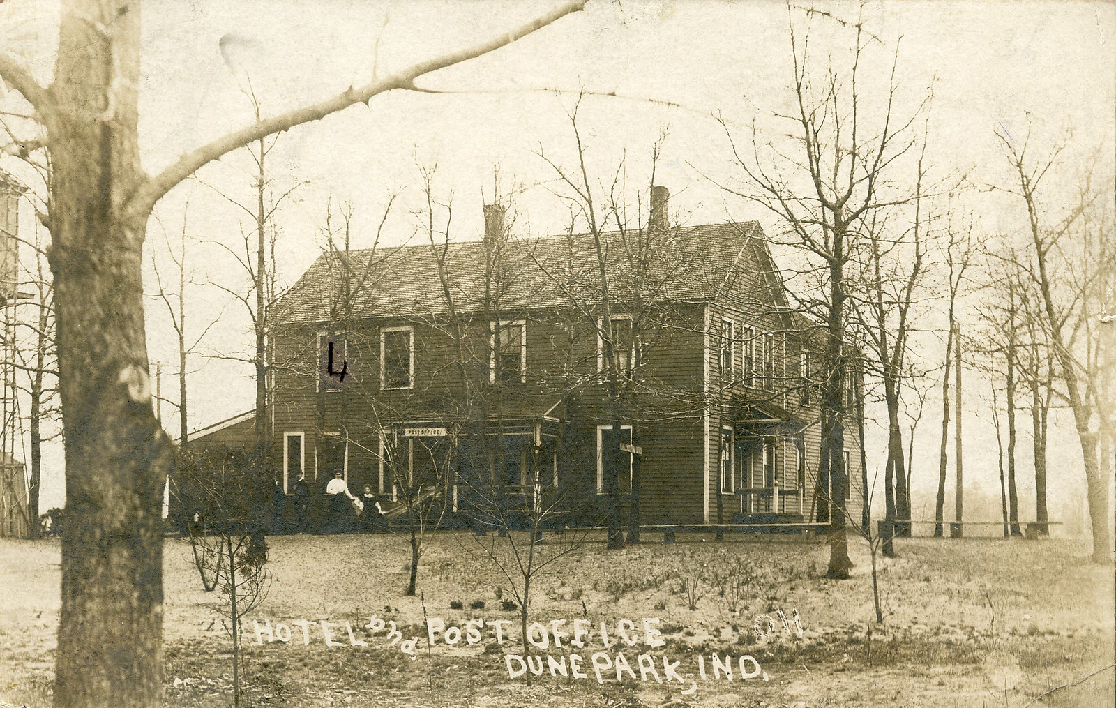 Hotel and Post Office, 1911 - Dune Park, Indiana
