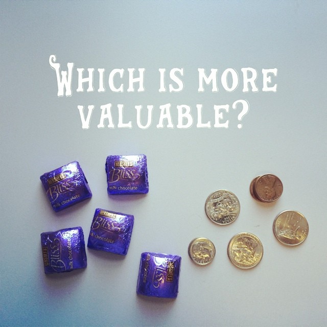 Which is more valuable? Chocolate or coins