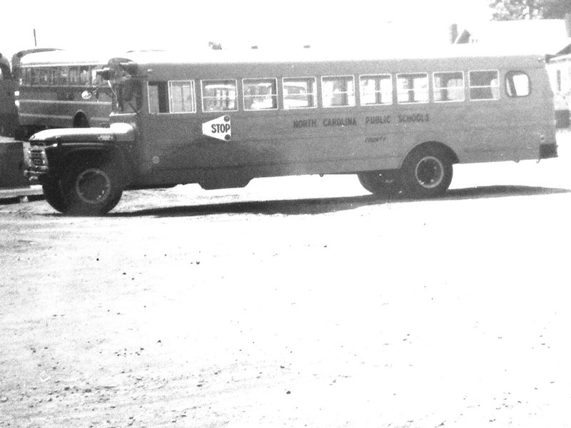 1964 Thomas Built Bus on Ford chassis, with open Dayton rims. #1964 #ford #thomasbuiltbus #nc #schoolbus