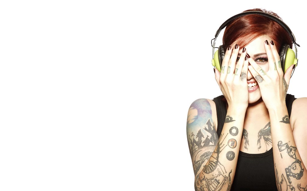 Beautiful Tattoo Girl Listening Music HD Wallpaper - Styli… | Flickr