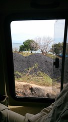 coal at the lake shore