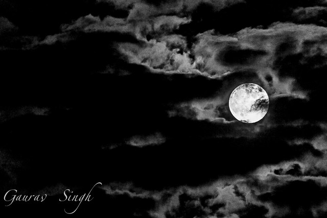 Moon with clouds