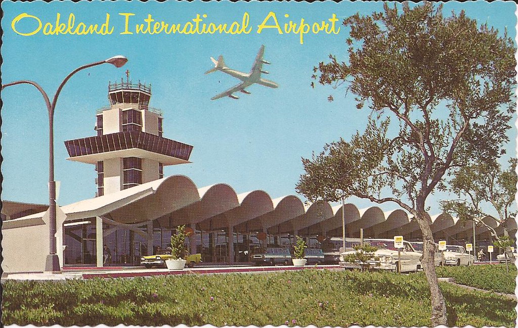 Oakland International Airport (OAK) postcard - 1960's