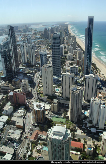 View from Q1 observation deck, Gold Coast, Australia