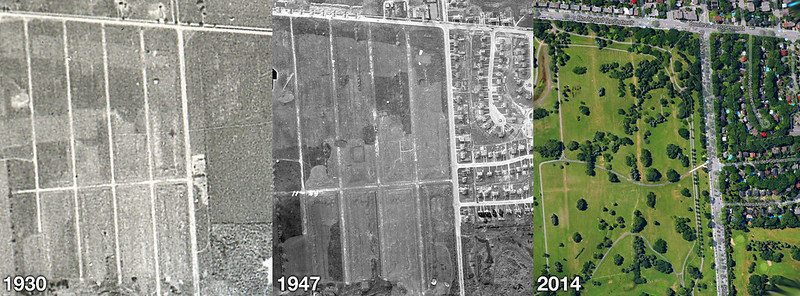 Comparatif 1930 / 1947 / 2014 - Parc Maisonneuve (nord)