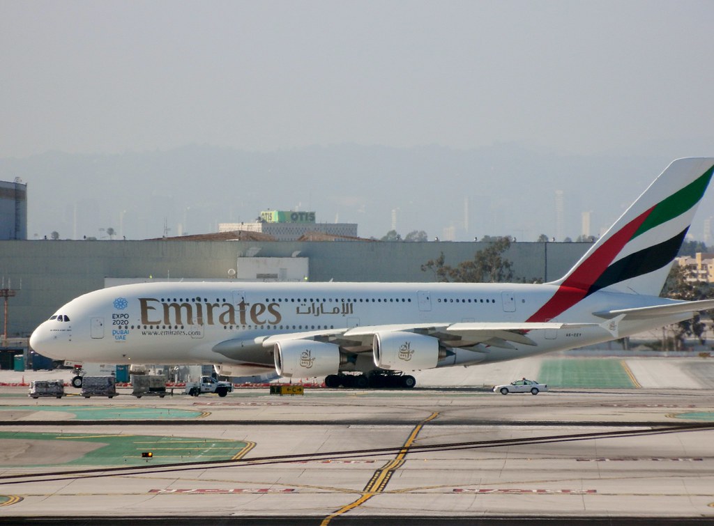 Emirates A6-EET special livery Airbus A380 arrives from Dubai Intl (DXB) @ Los Angeles Intl (LAX) on June 21, 2014.