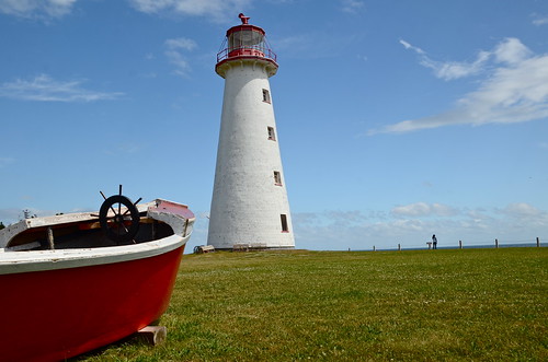 blue red lighthouse white canada green girl person boat nikon day clear princeedwardisland pointprim northumberlandstrait lightclouds classicview d7000 nebulous1