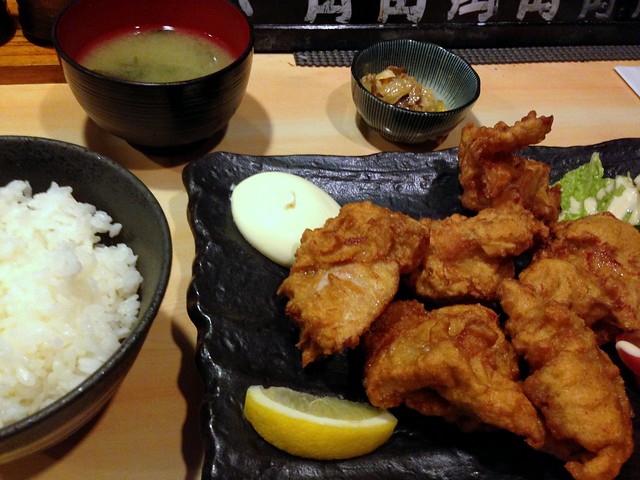 Deep-fried chicken lunch set from Kuchan @ Ichigaya