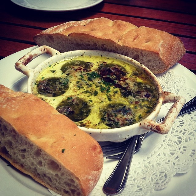 #kvpinmybelly Escargot at Cafe Rustica in Carmel Valley. Perfect pre-wine tasting meal! #foodstagram #foodspotting #CarmelValley #French