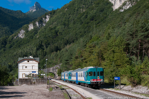 Coppia ad Ospitale by Damiano Piovanelli, La doppia di Aln668 serie 1200, in testa l'unità 1226, risale il Cadore, qui in tranito presso l'orm