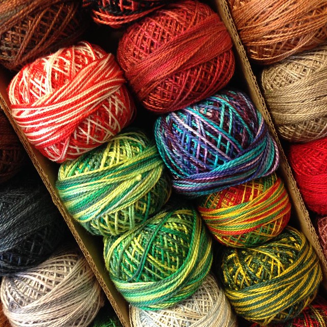 Multicolored Yarn  In a fabric shop, Forsyth County, Georgi