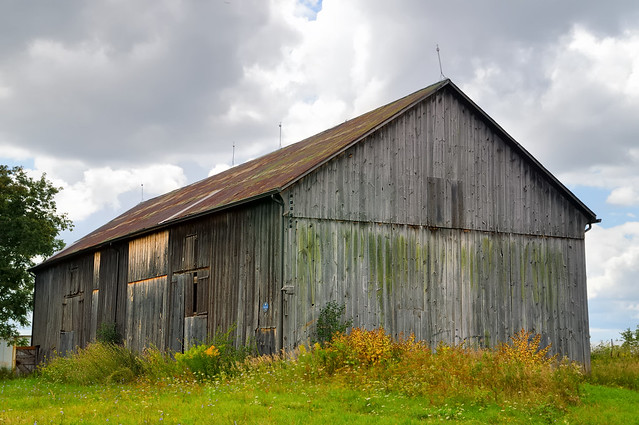 McVean Farm double English wheat barn c1845 - Claireville Conservation Area, Brampton, Ontario..