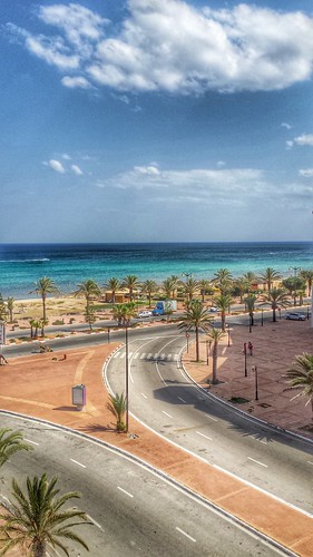 sea vacation sky relax tunisia palmtrees hammamet seaview