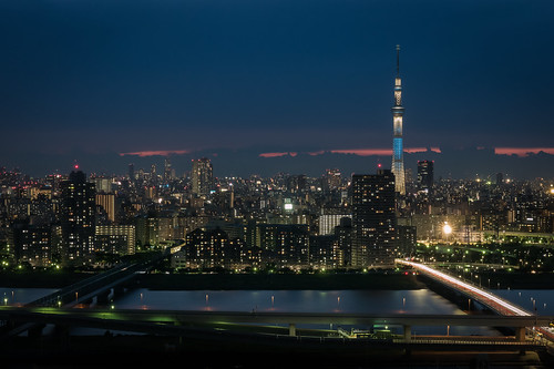 city blue red sky tower japan landscape tokyo twilight cityscape bluesky landmark edogawa funabori tokyoskytree